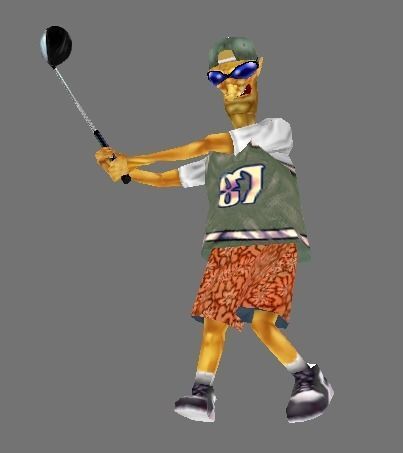 Cartoon Golfer Low-poly 3D model_6