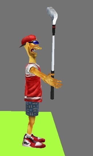 Cartoon Golfer Low-poly 3D model_17