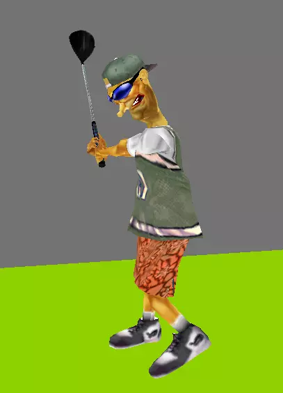 Cartoon Golfer Low-poly 3D model_0
