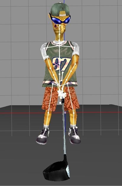 Cartoon Golfer Low-poly 3D model_4