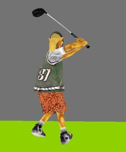 Cartoon Golfer Low-poly 3D model_5