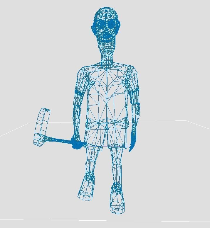 Cartoon Golfer Low-poly 3D model_22