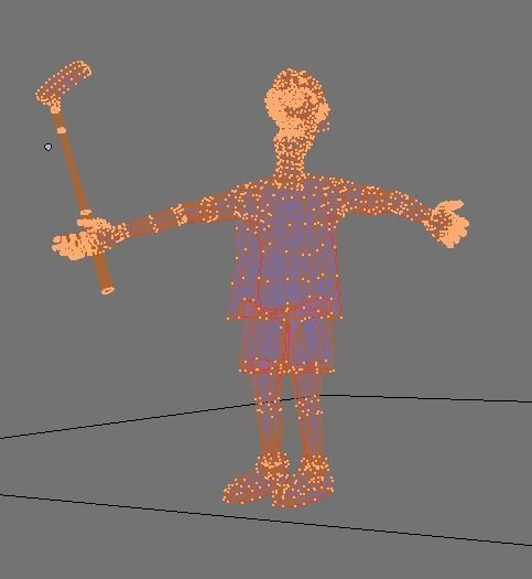 Cartoon Golfer Low-poly 3D model_23