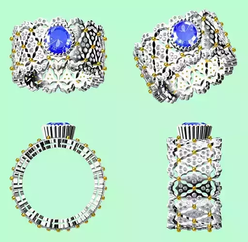 High Jewelry rings pendant 3D print model