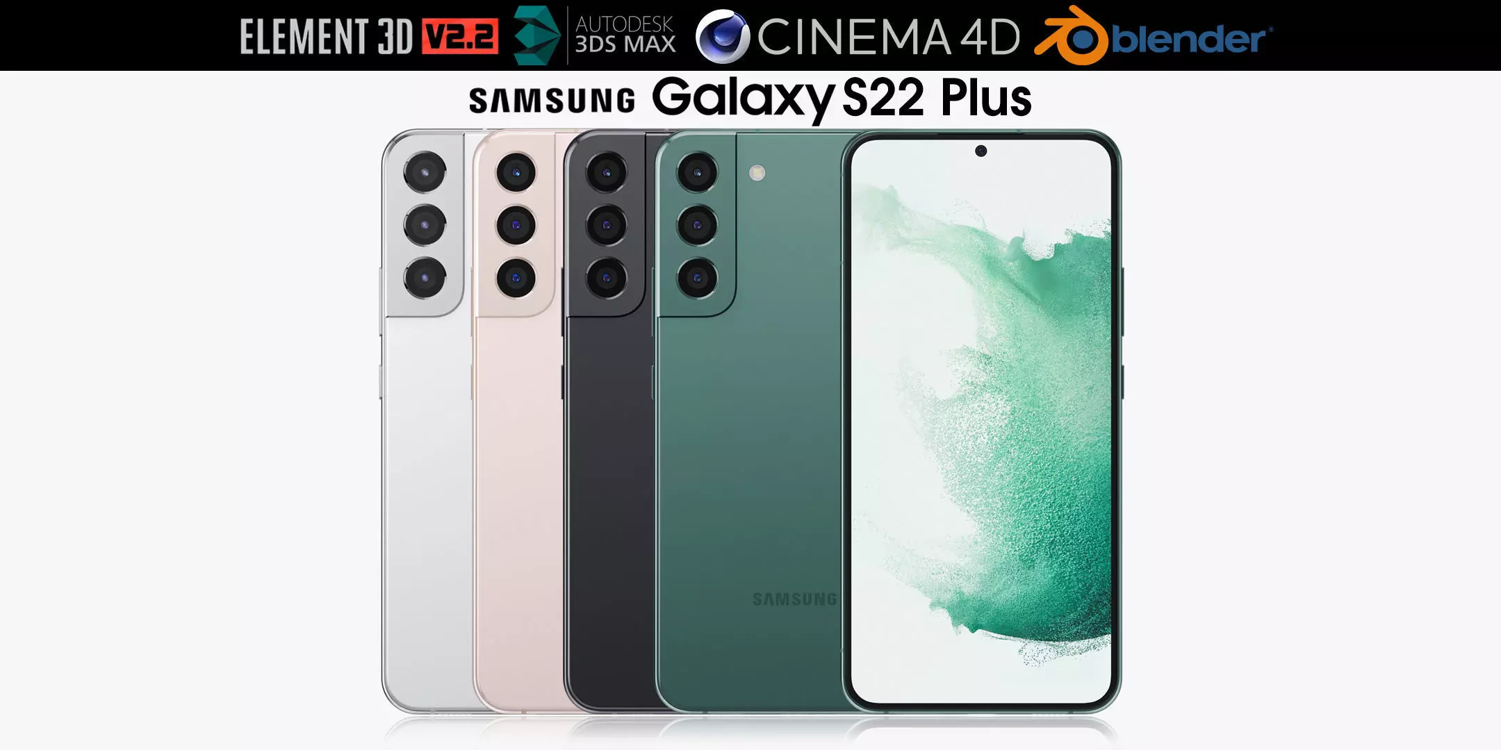 Samsung Galaxy S22 Plus primary colors 3D model_0