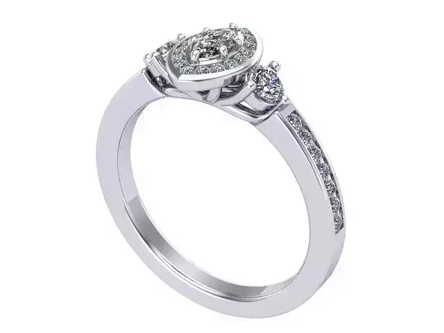 Three Stone Marquise Diamond Ring
