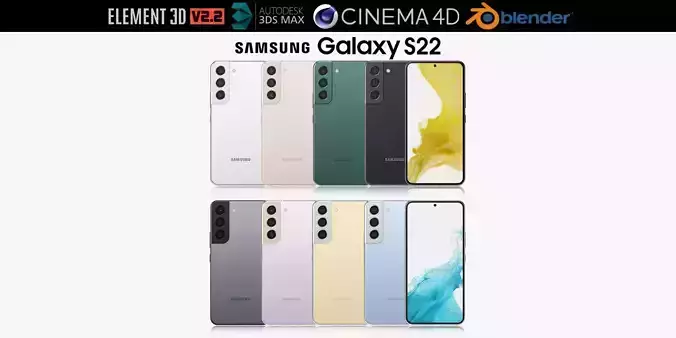 Samsung Galaxy S22 all colors 3D model