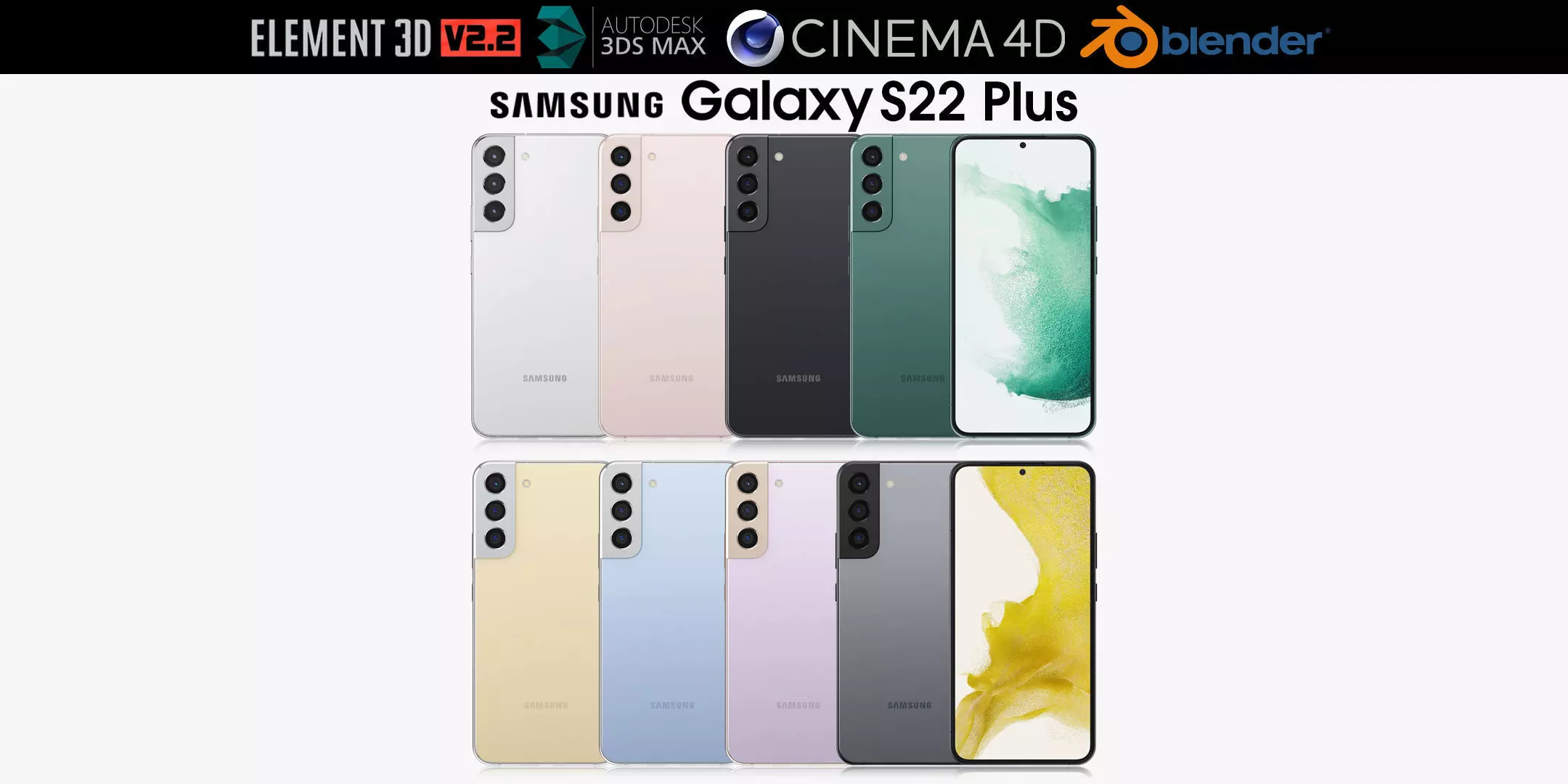 Samsung Galaxy S22 Plus all colors 3D model_0