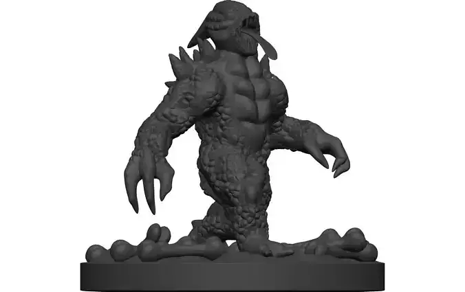 Monster figurine of 3D model
