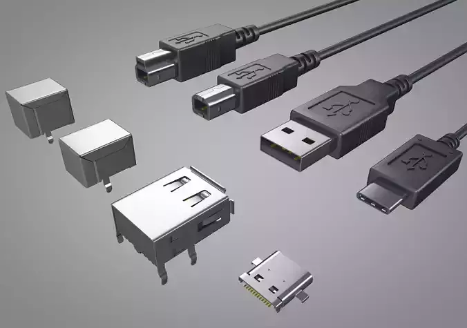 USB connectors Pack 3D model