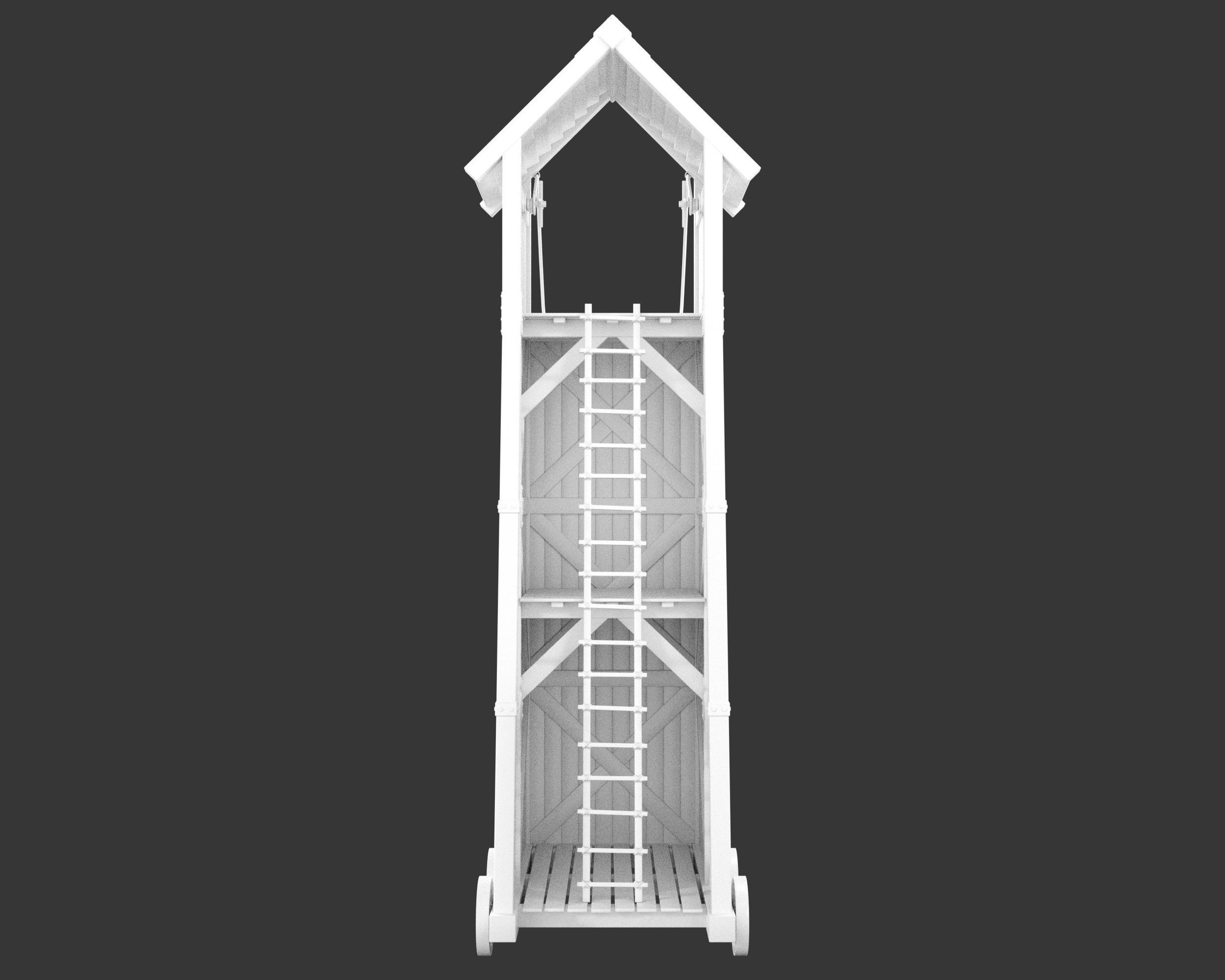 Medieval Siege Engine Tower Low-poly 3D model_14