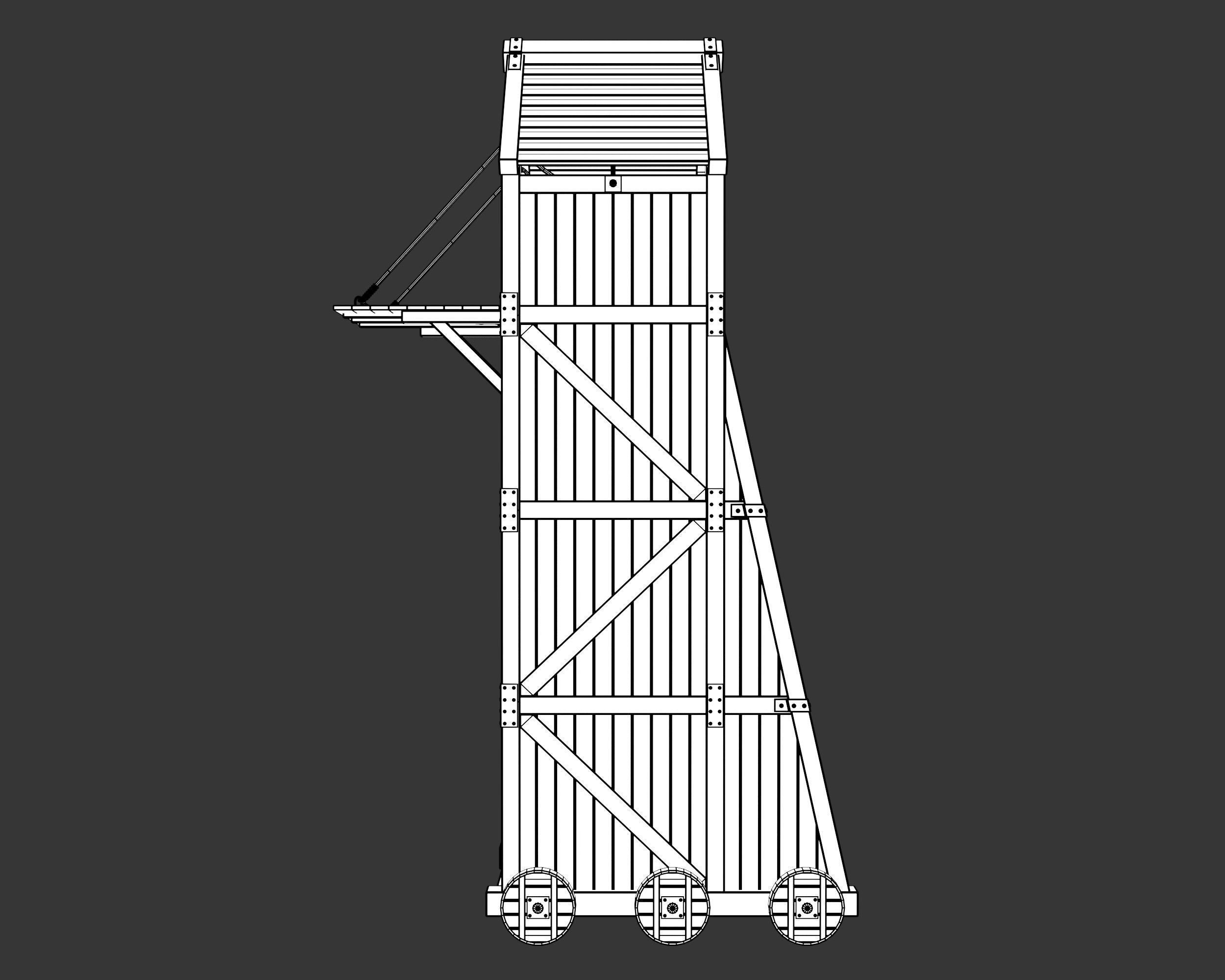 Medieval Siege Engine Tower Low-poly 3D model_18