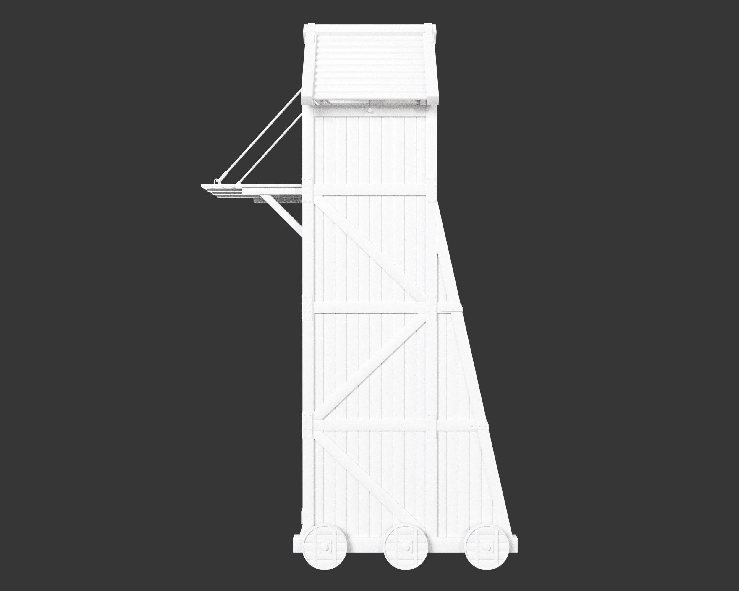 Medieval Siege Engine Tower Low-poly 3D model_17