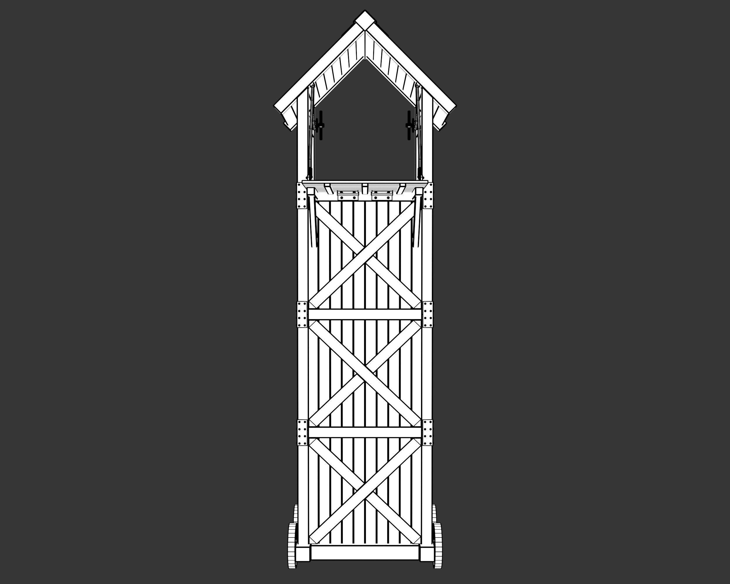 Medieval Siege Engine Tower Low-poly 3D model_9