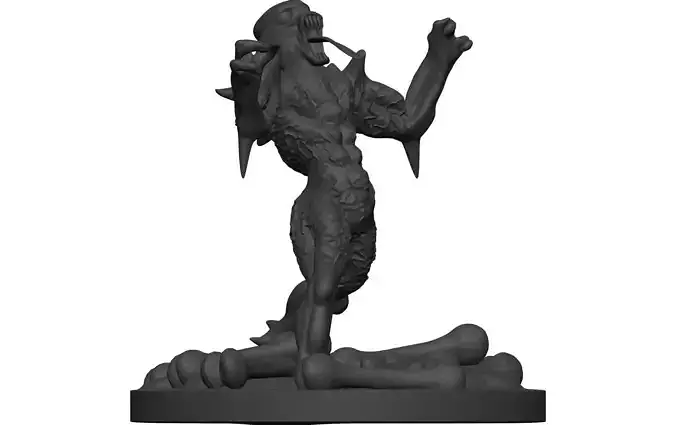 Monster figurine with bones 3D model