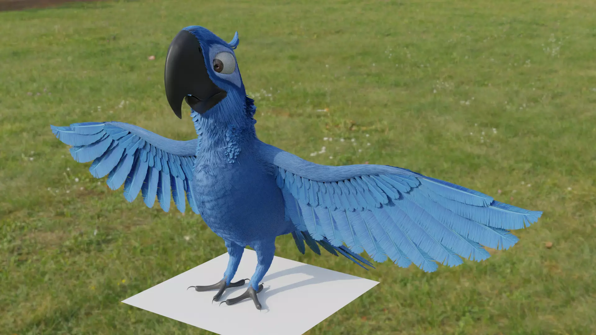 Blue Macaw 3D model_0