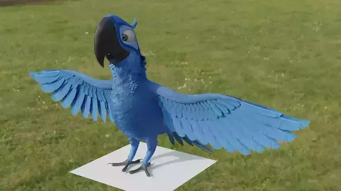 Blue Macaw 3D model