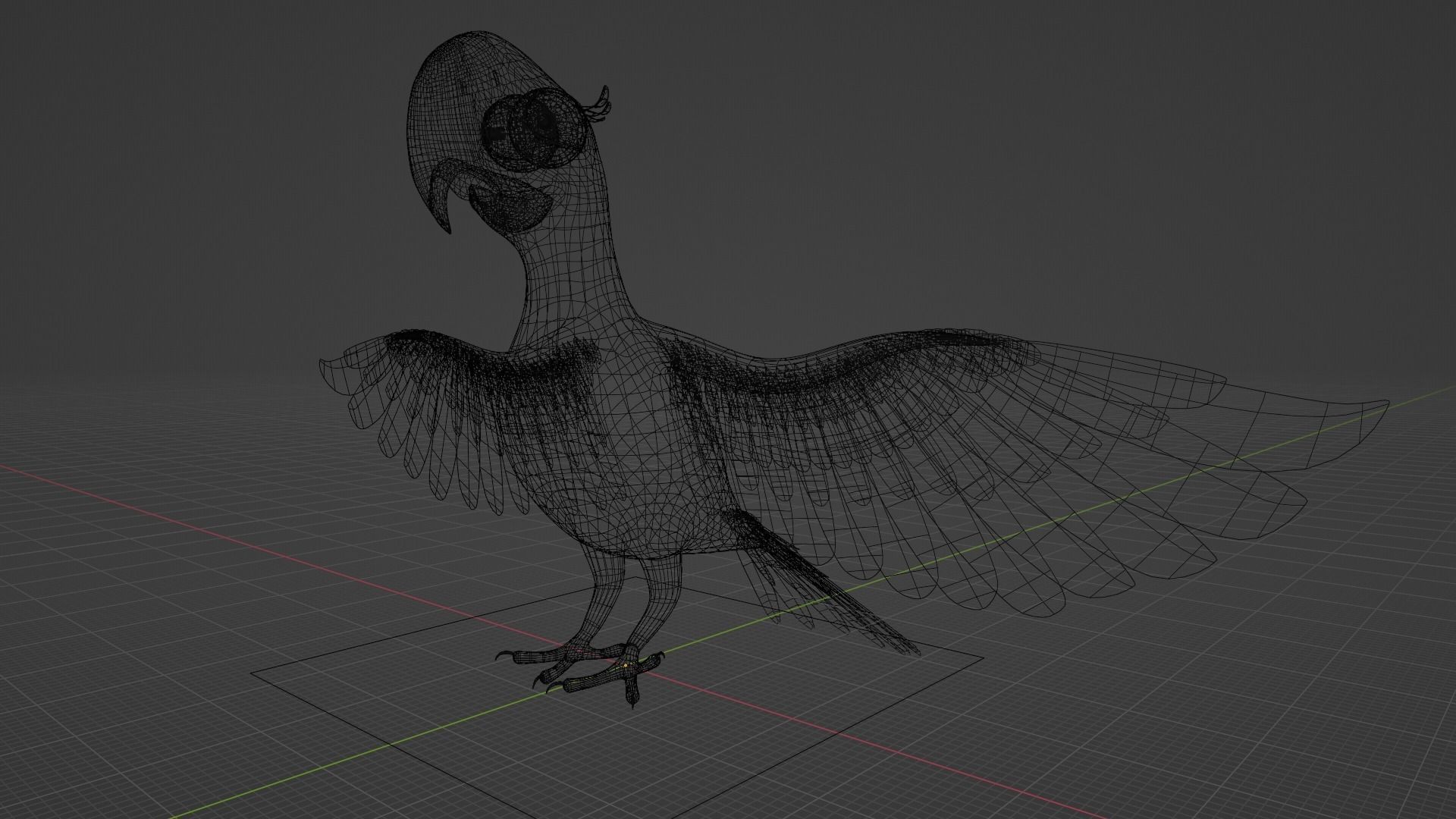 Blue Macaw 3D model_4