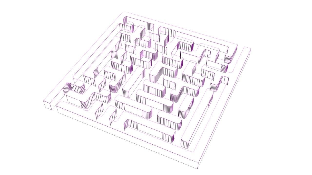 3d maze game model for game and animation projects Low-poly 3D model_5