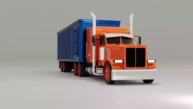 peterbilt 379x 3d model Low-poly 3D model