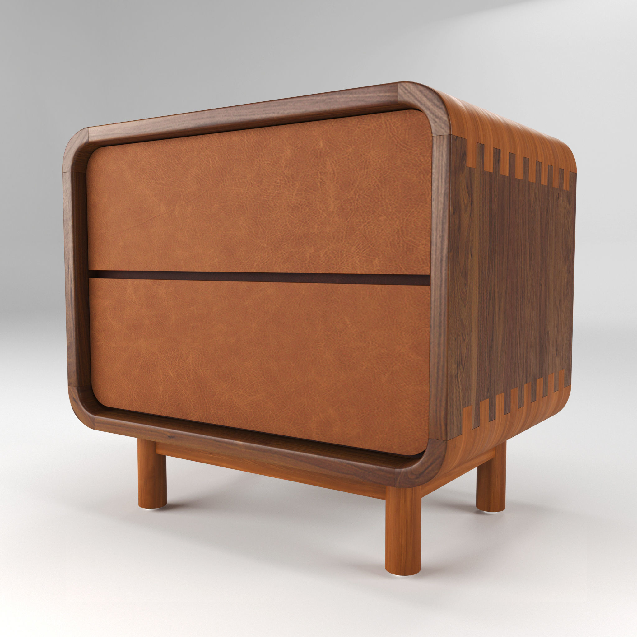 Shinola Runwell Walnut Nightstand 3D model_2