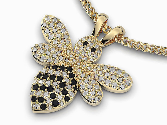 Bee pendant  gold jewelry printable 3D model 3D print model