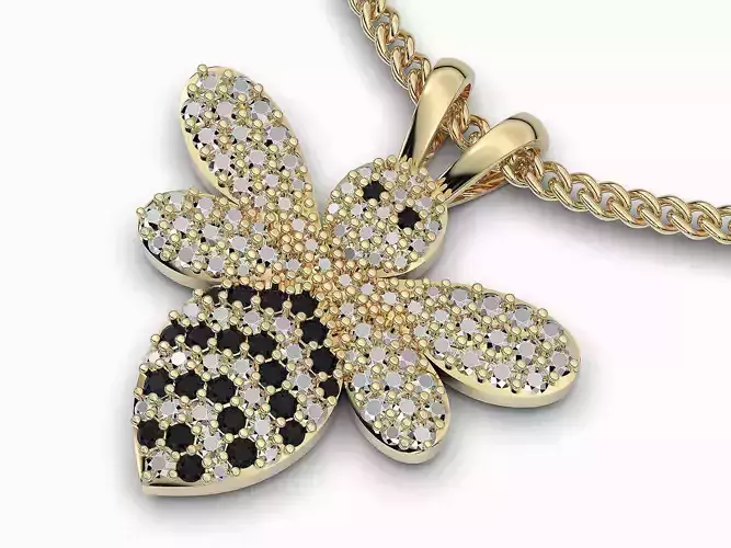 Bee pendant  gold jewelry printable 3D model 3D print model