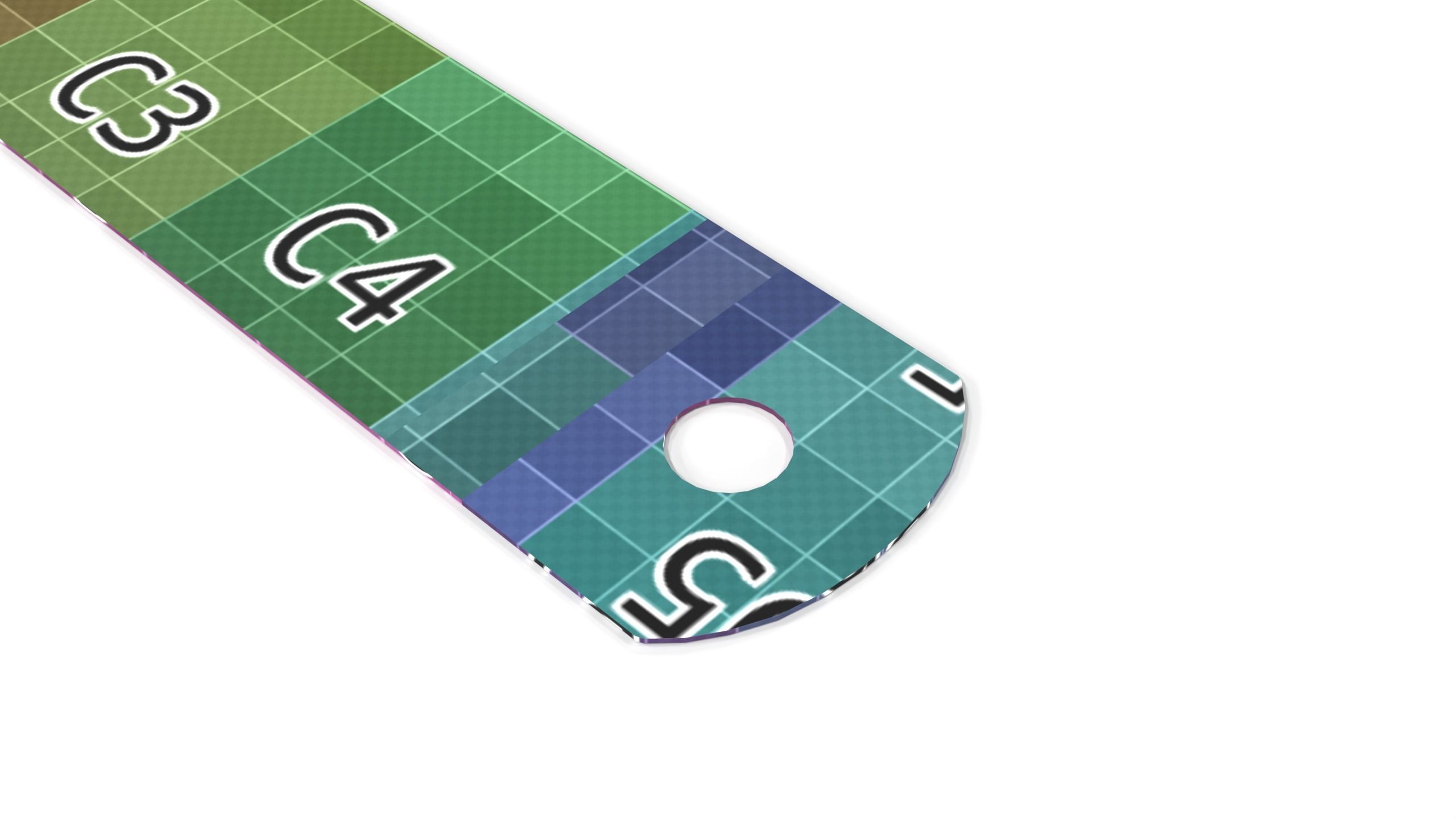 Steel Ruler Low-poly 3D model_6