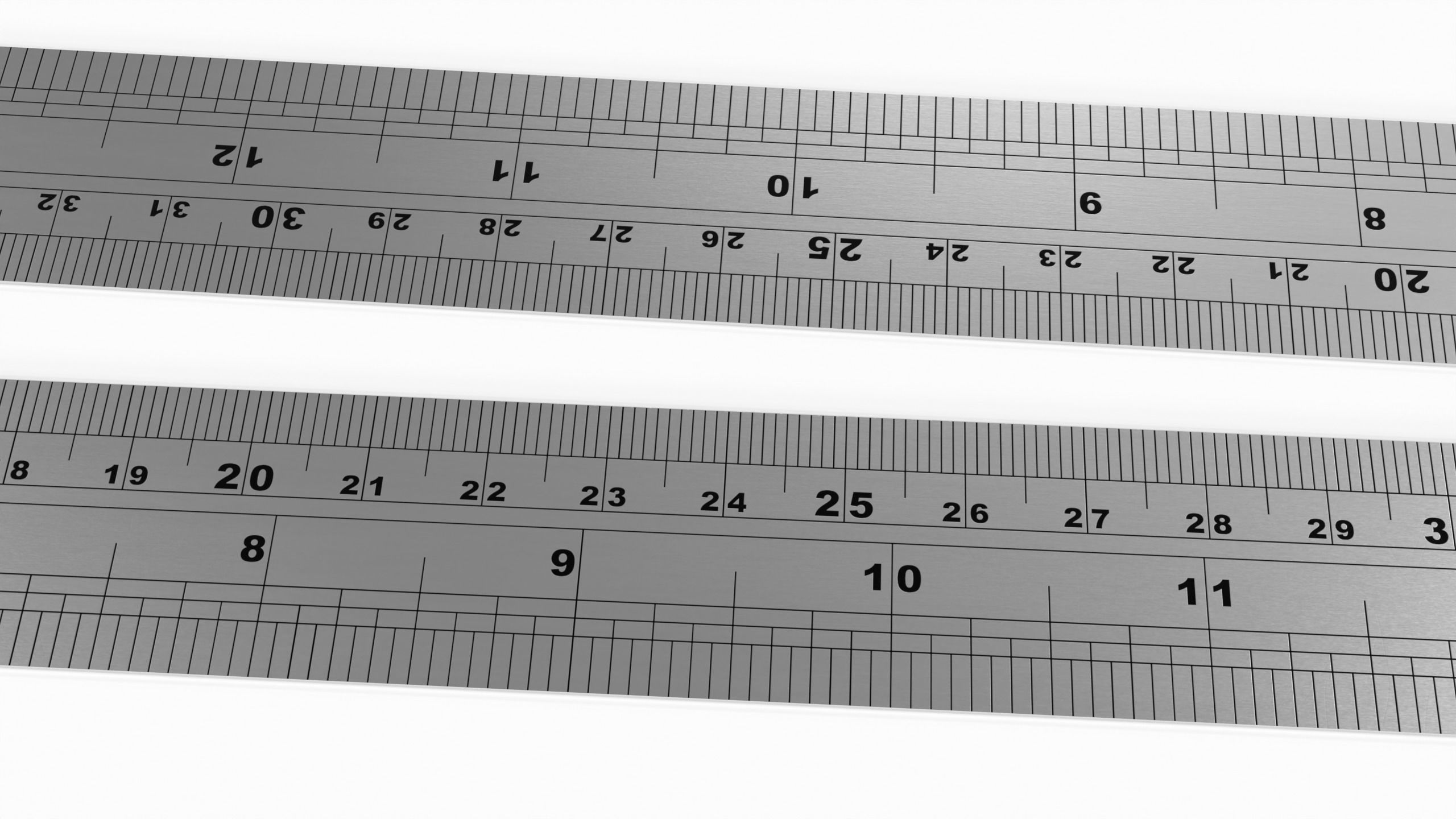 Steel Ruler Low-poly 3D model_1