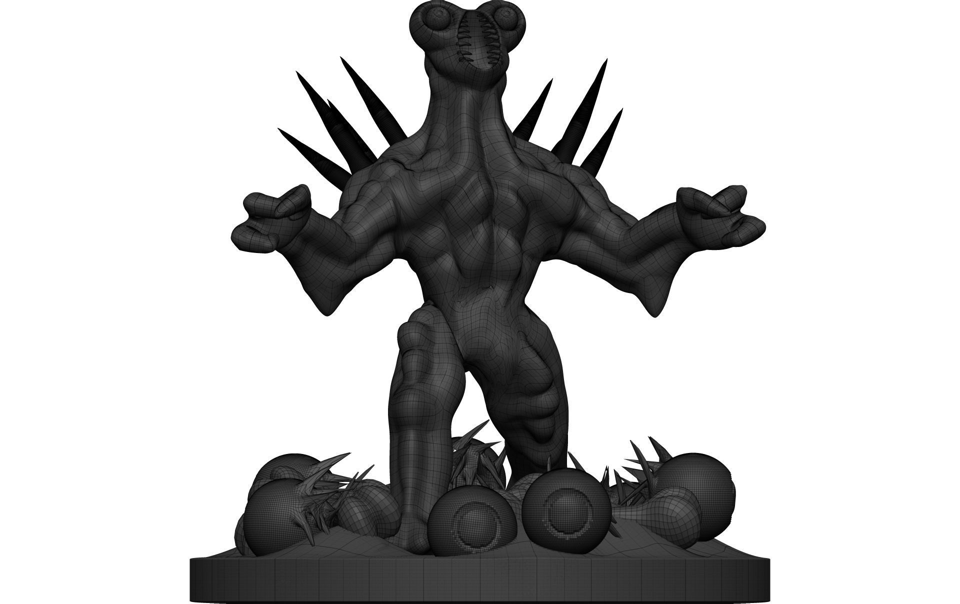 Monster figurine of zombie 3D model_13