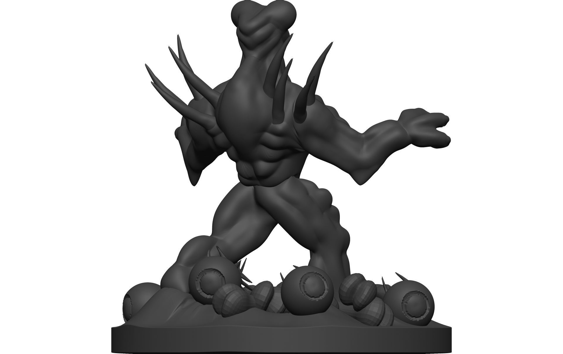 Monster figurine of zombie 3D model_6