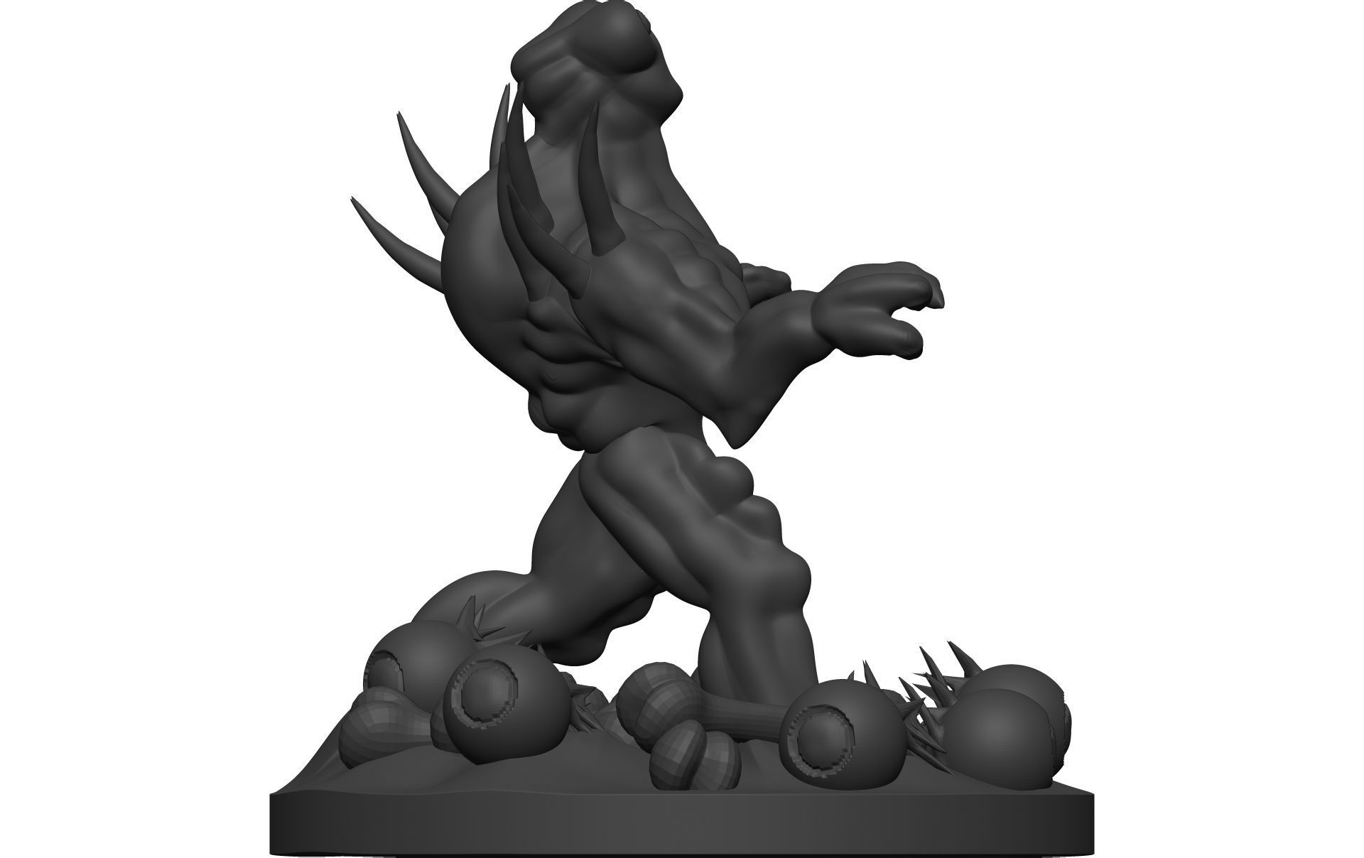 Monster figurine of zombie 3D model_7