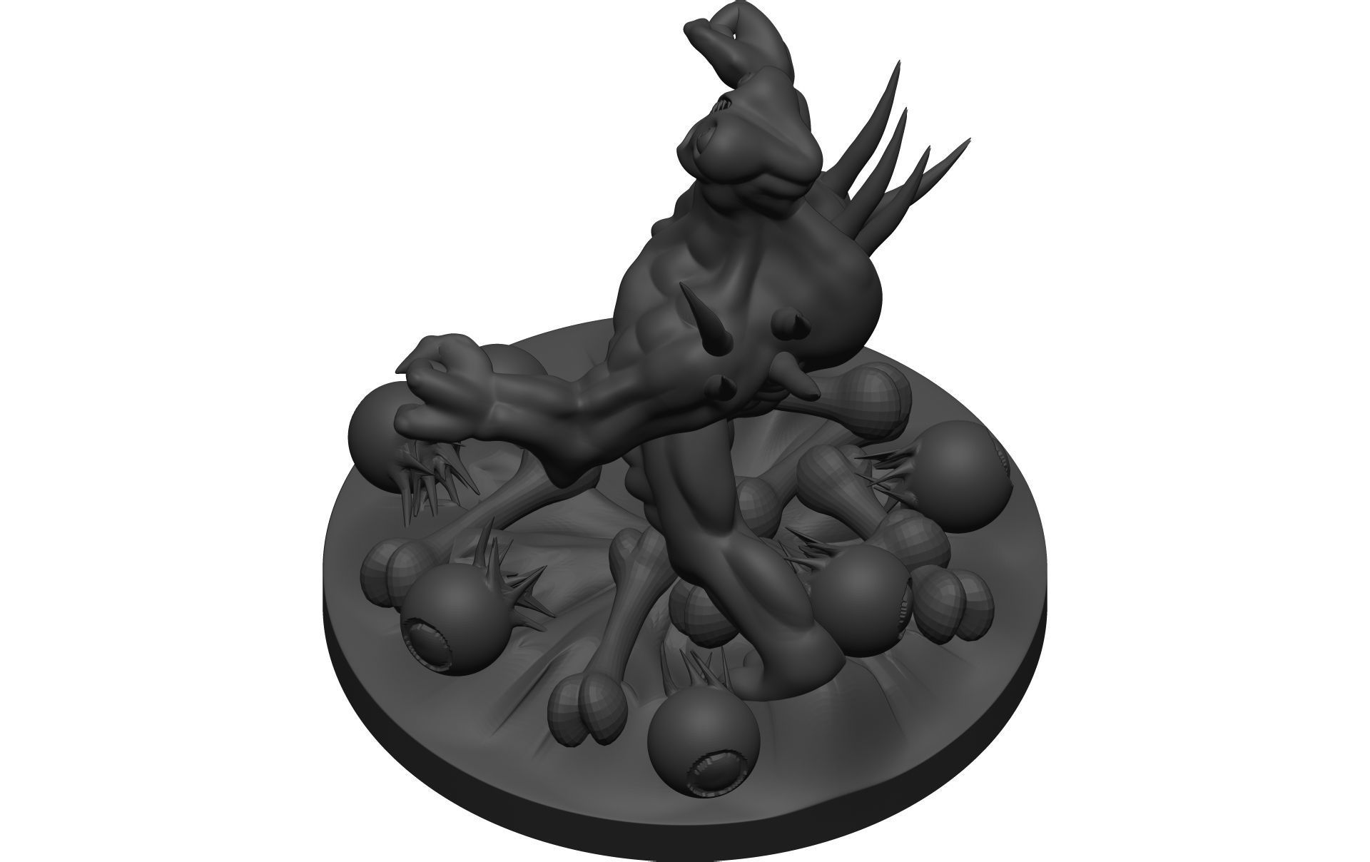 Monster figurine of zombie 3D model_12