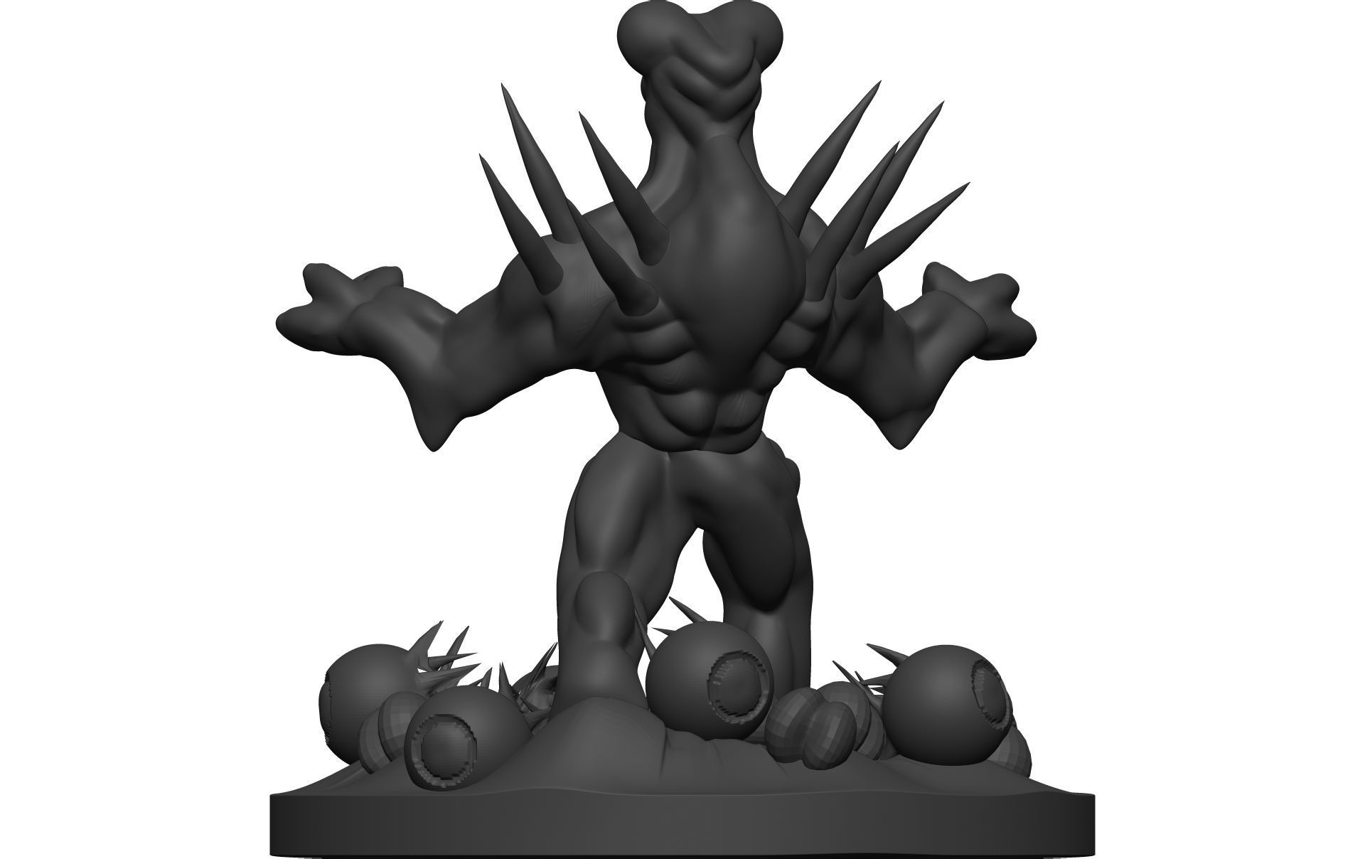 Monster figurine of zombie 3D model_5