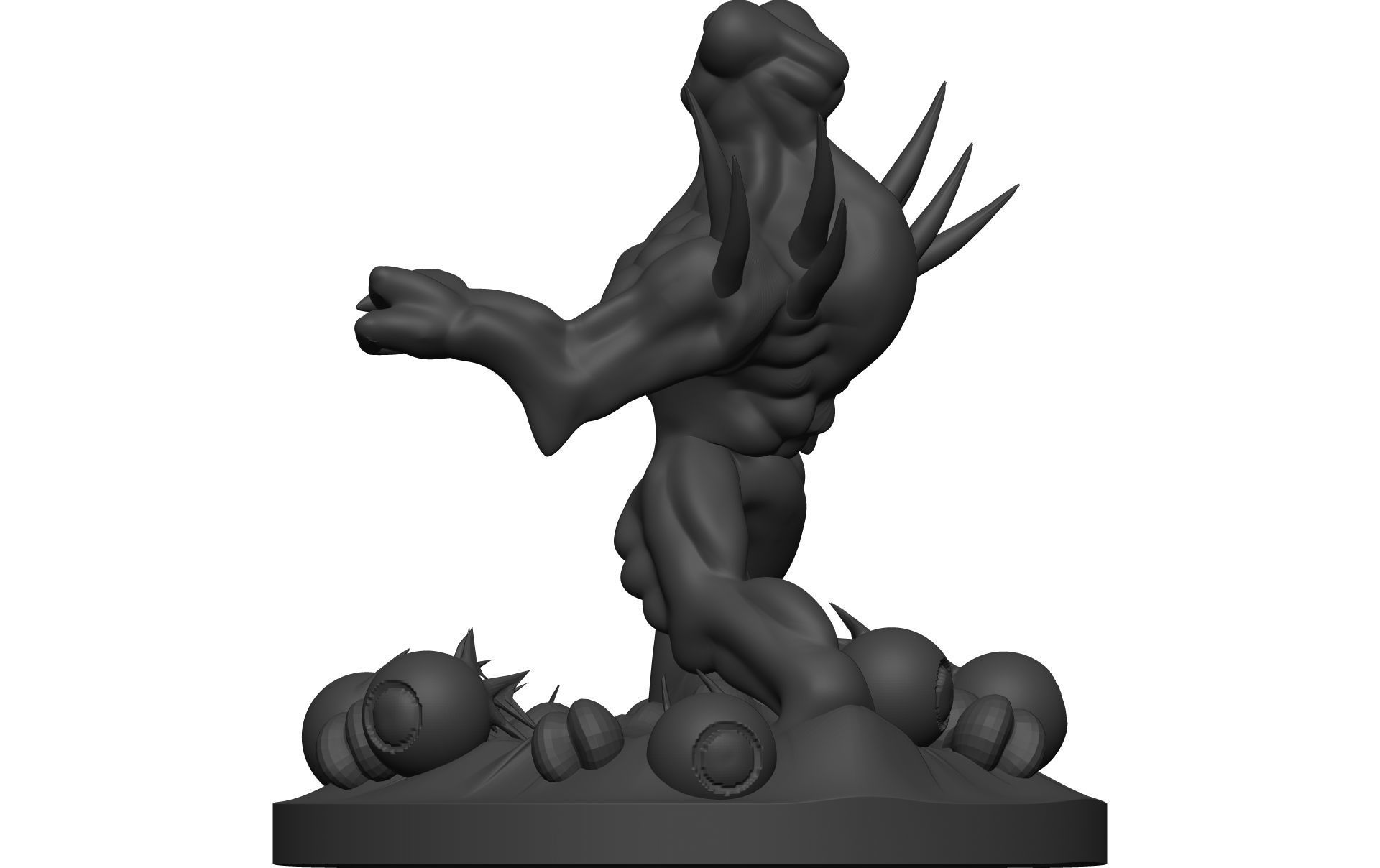 Monster figurine of zombie 3D model_4