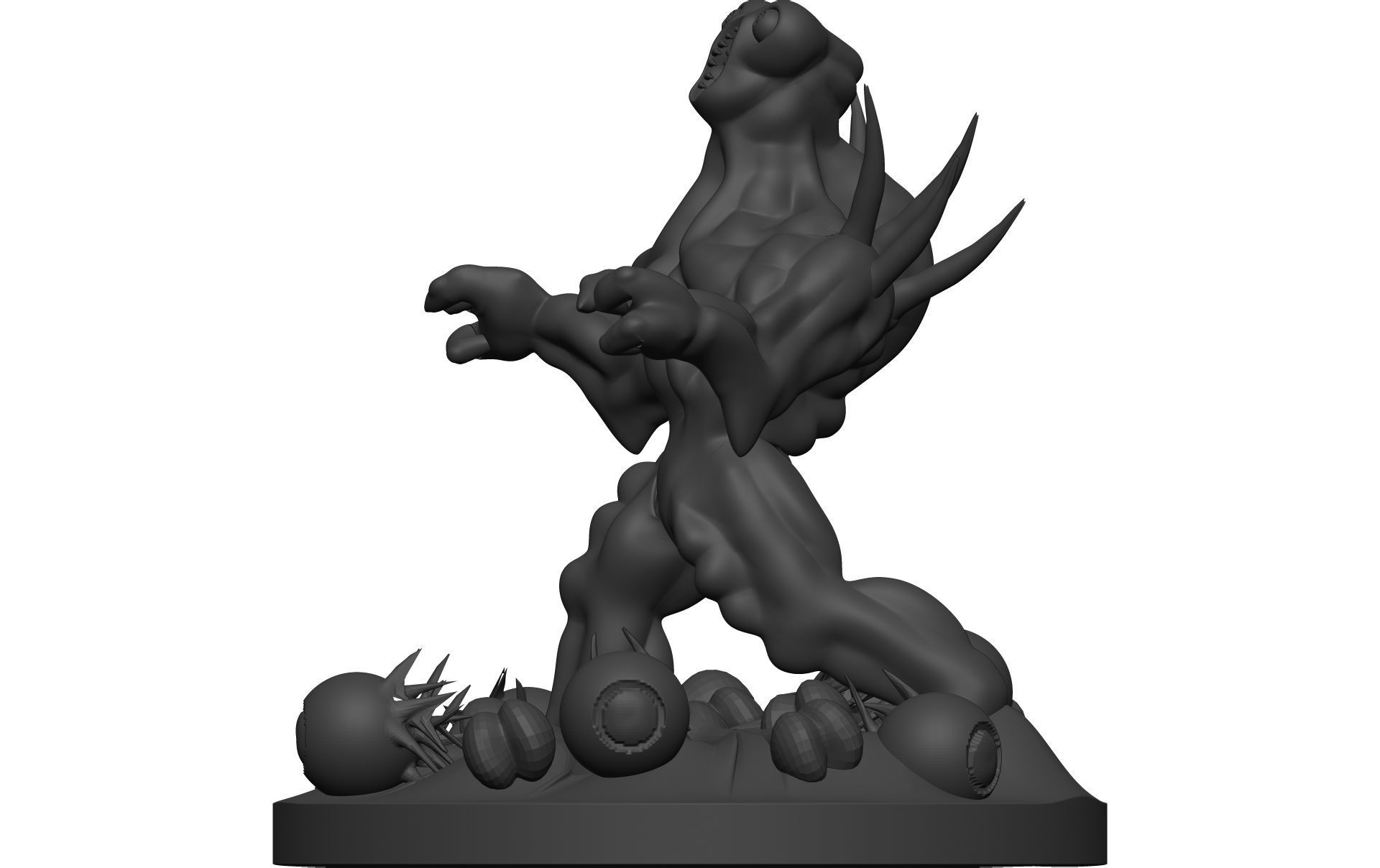 Monster figurine of zombie 3D model_3