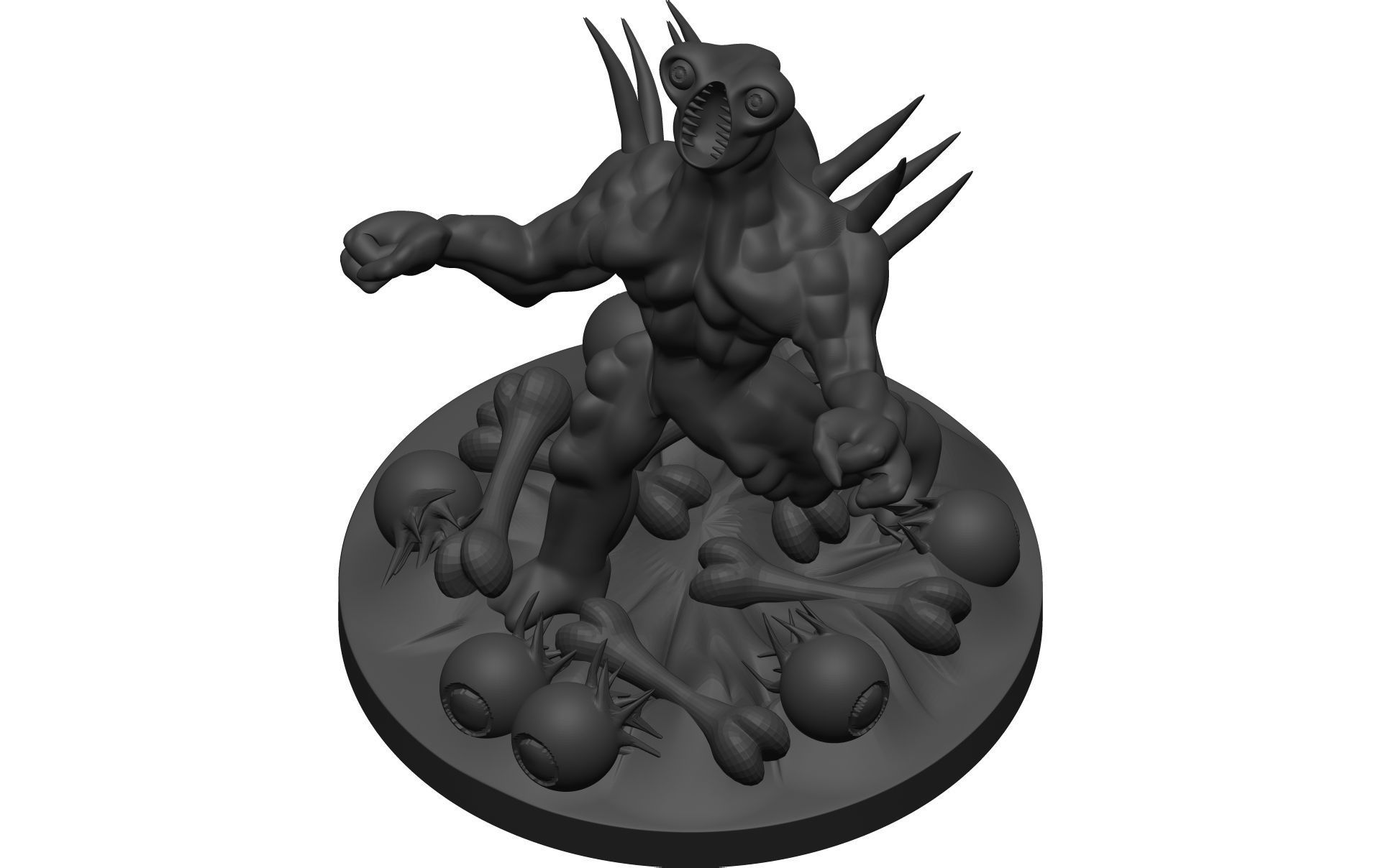 Monster figurine of zombie 3D model_10