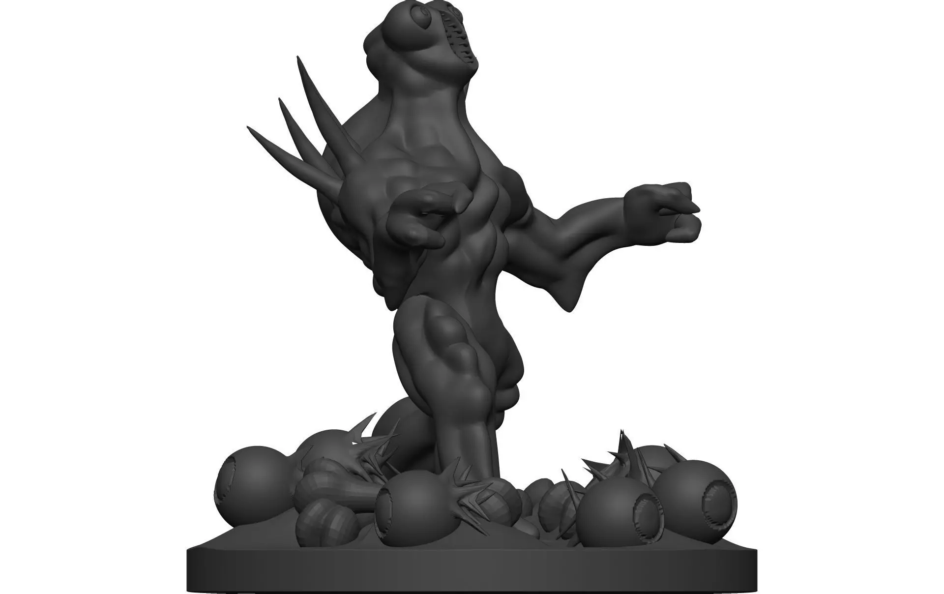 Monster figurine of zombie 3D model_0