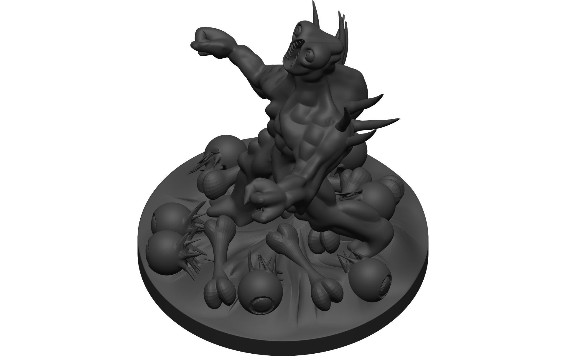 Monster figurine of zombie 3D model_11