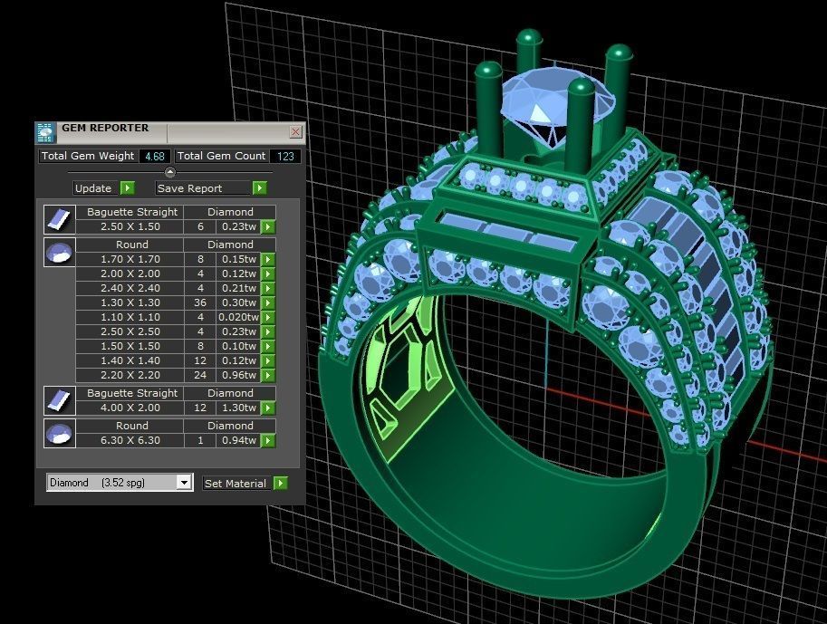 RINGS MEN DIAMOND 3D print model_2