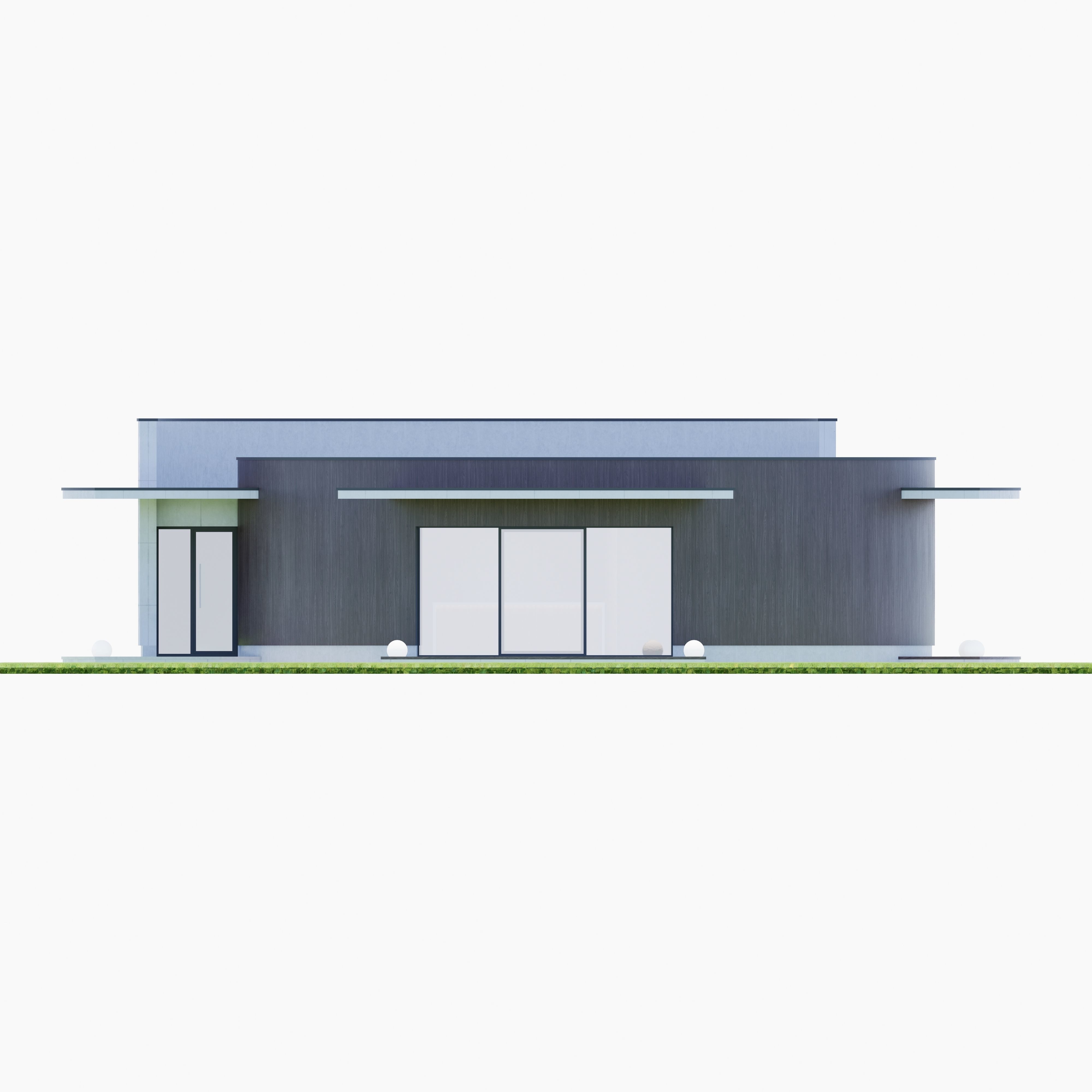 Family House 14 - Created with fully parametric Revit Families Low-poly 3D model_6