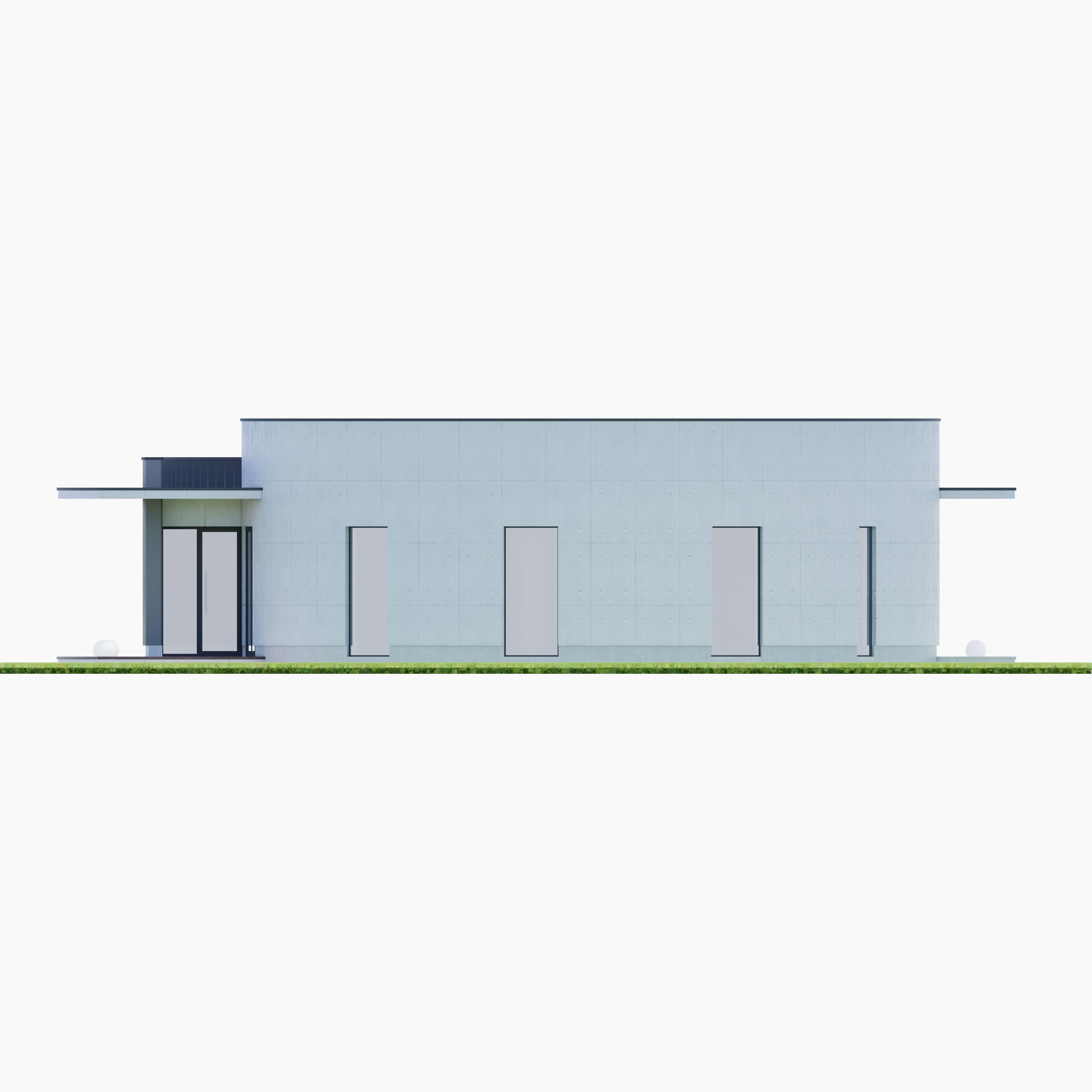 Family House 14 - Created with fully parametric Revit Families Low-poly 3D model_5