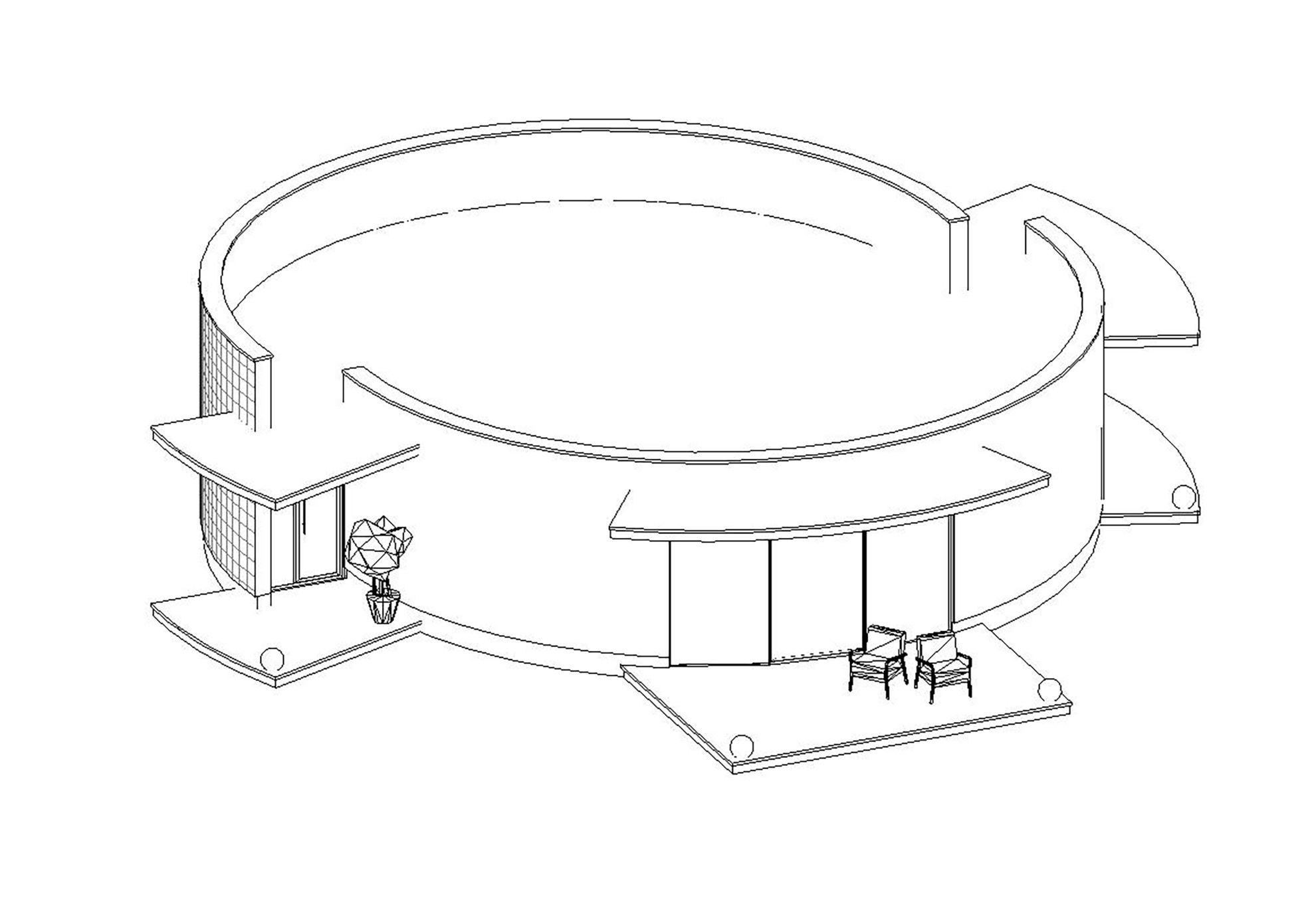 Family House 14 - Created with fully parametric Revit Families Low-poly 3D model_7