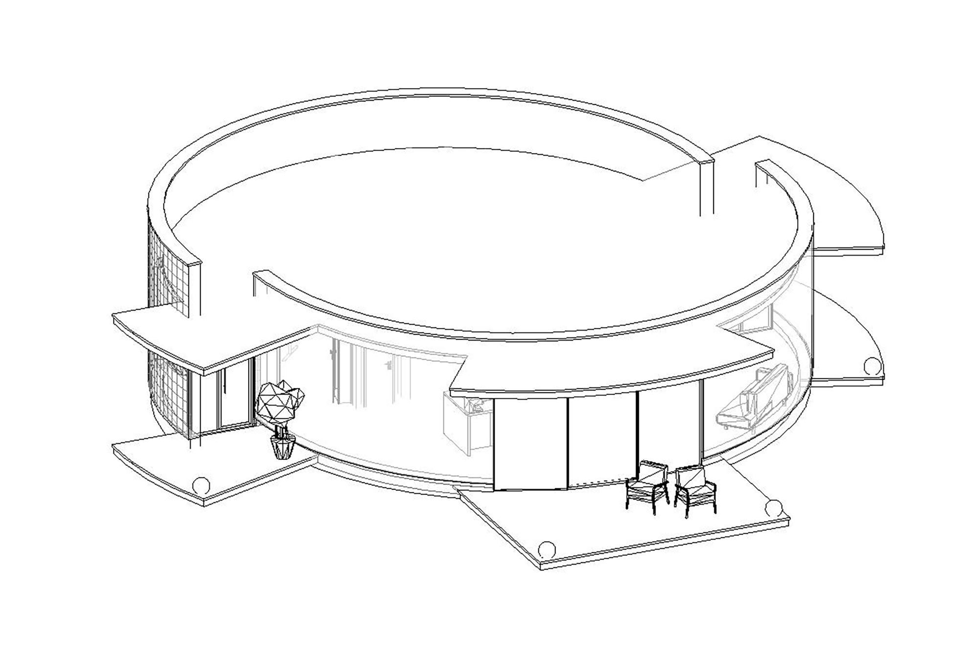 Family House 14 - Created with fully parametric Revit Families Low-poly 3D model_8