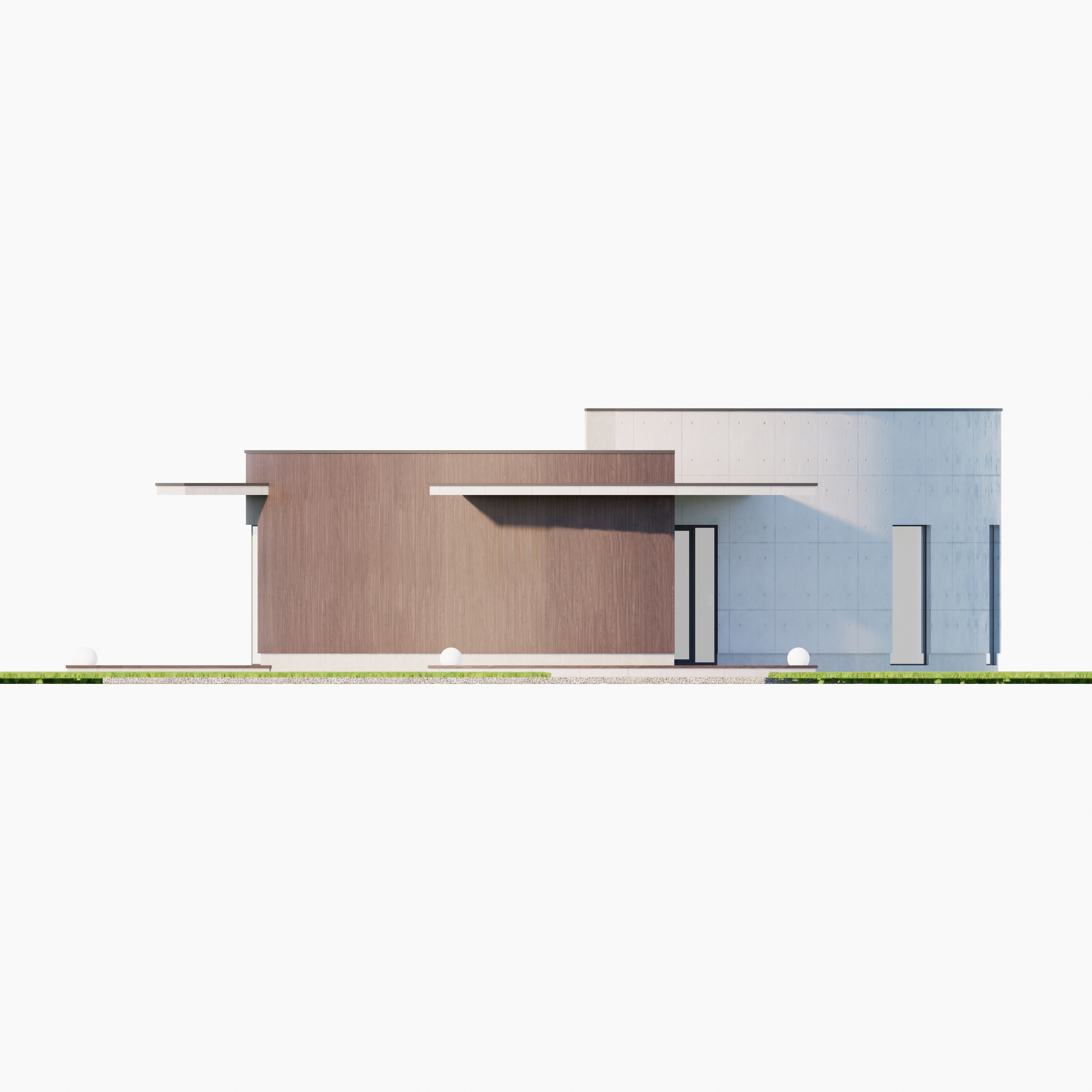Family House 14 - Created with fully parametric Revit Families Low-poly 3D model_3