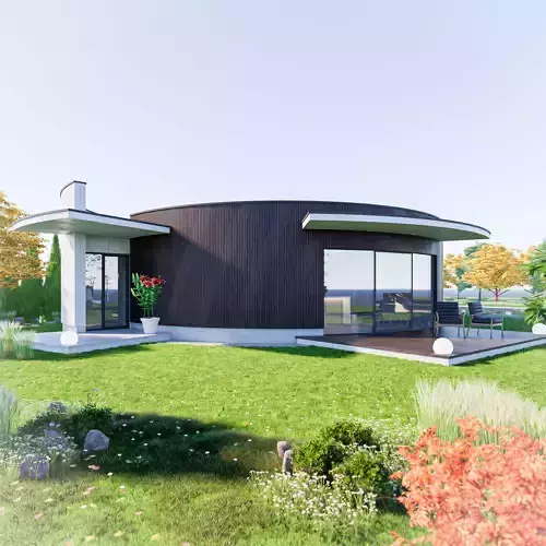 Family House 14 - Created with fully parametric Revit Families