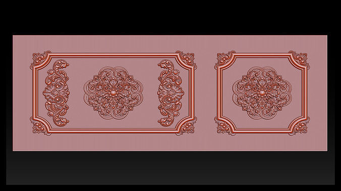 Carved door for CNC router 3D print model