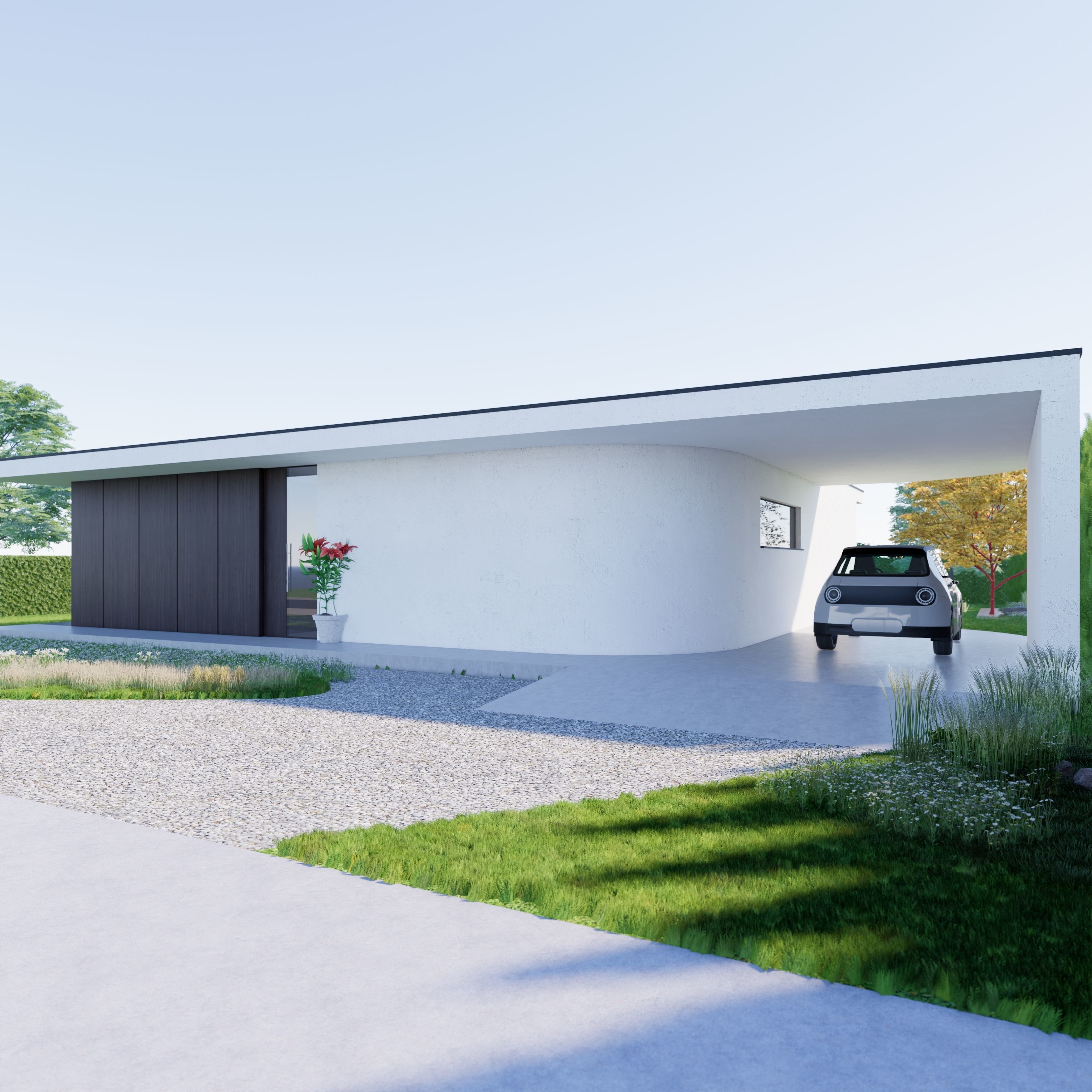 Family House 15 - Created with fully parametric Revit Families Low-poly 3D model_2