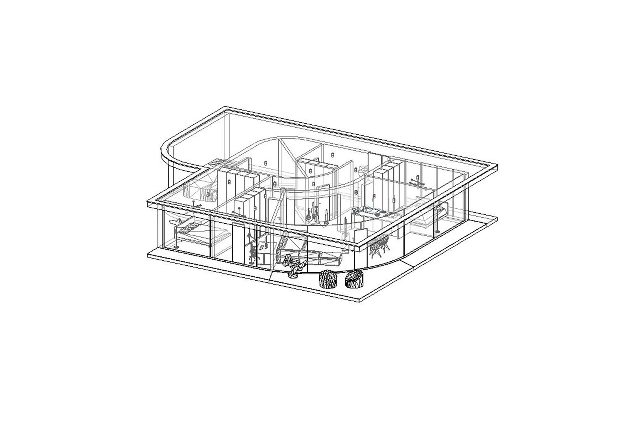Family House 15 - Created with fully parametric Revit Families Low-poly 3D model_8