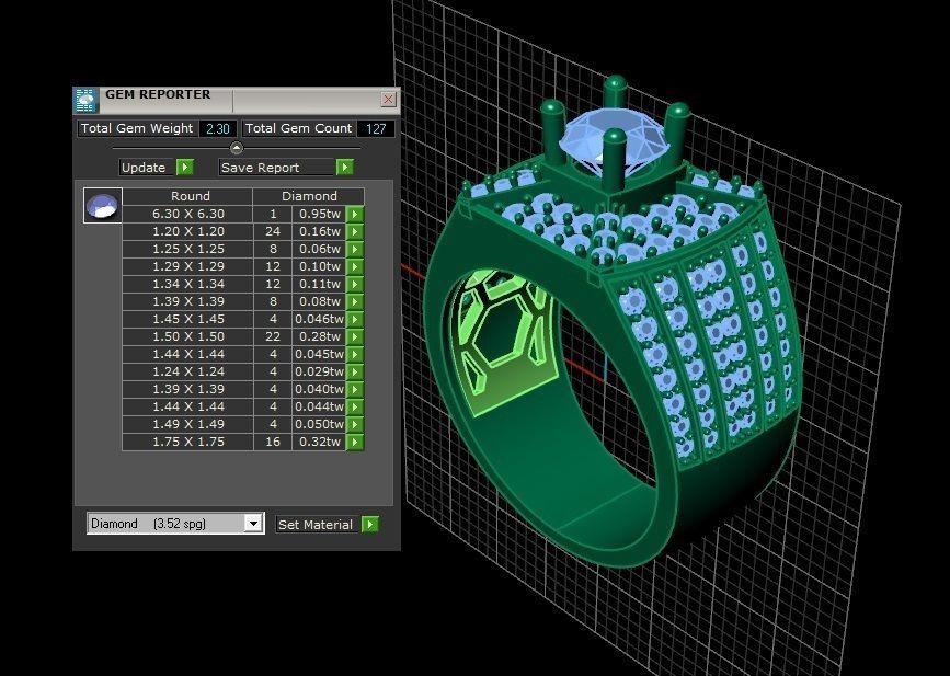 RINGS MEN DIAMOND 3D print model_2